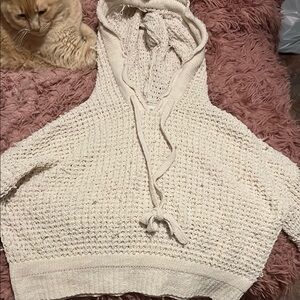 Cream Cowl Neck Chunky Knit Sweater